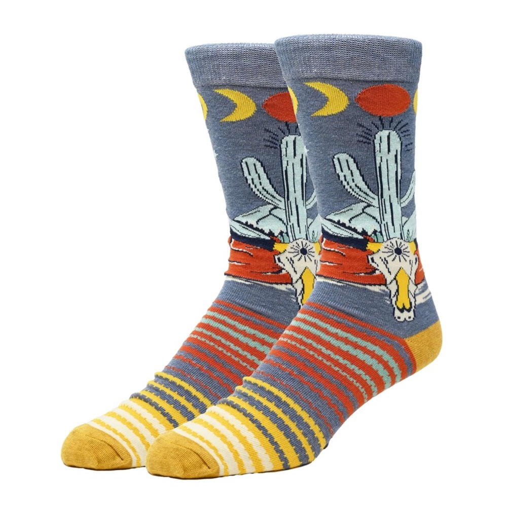 Sock It Up Cactus and Skull Crew Socks